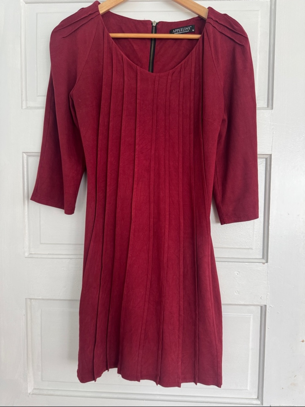 APPLELINE SILK Istanbul Paris New York Burgundy Pleated Dress  silk - size 38
